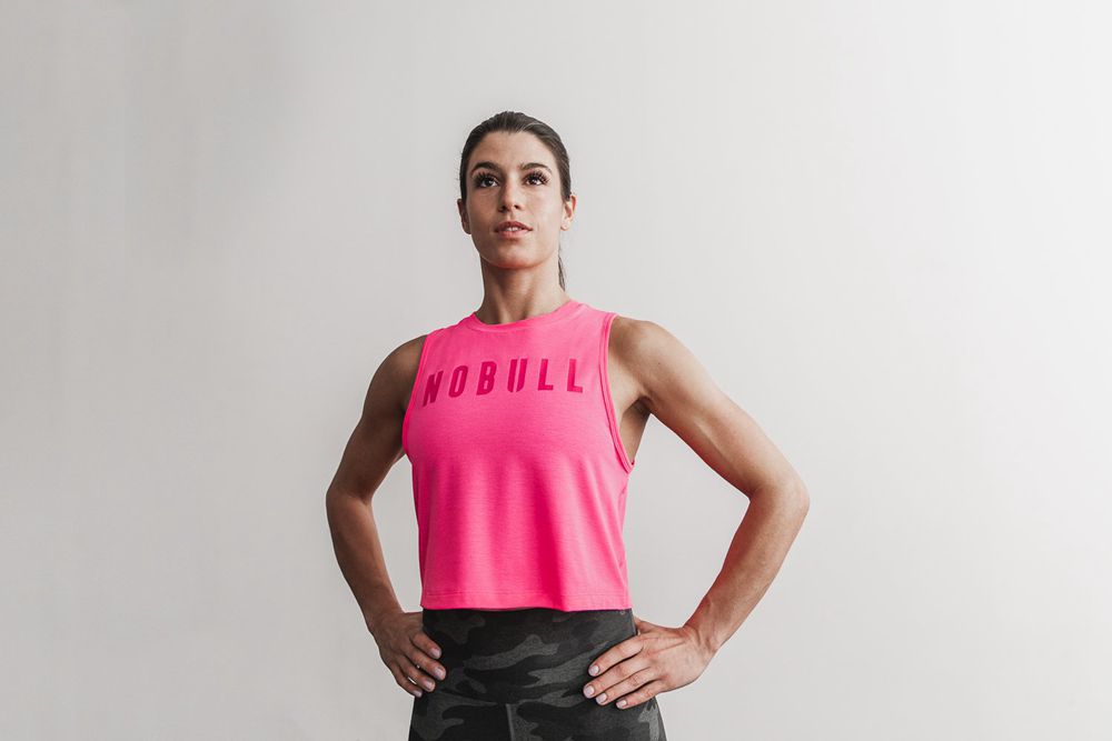 NOBULL Majice Bez Rukava Ženske - Nobull Muscle Roze (924705-XMF)